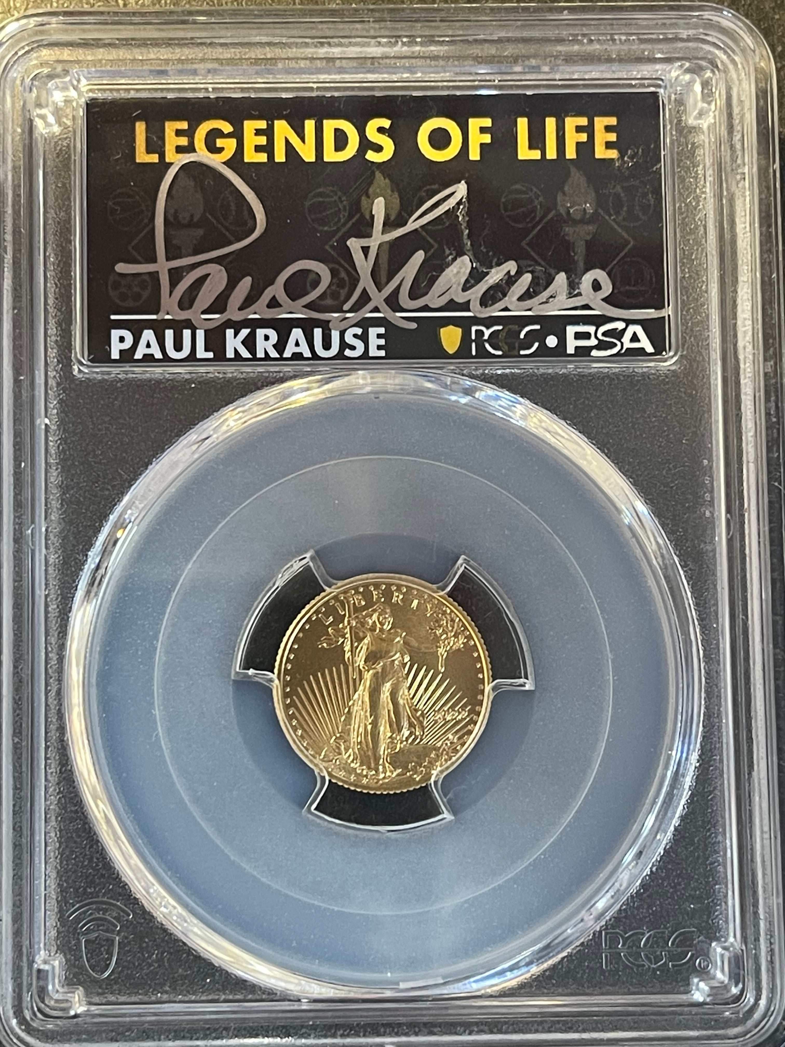 2022 $5 American Gold Eagle 1/10 oz – PCGS MS70 FDOI – Paul Krause Legends of Life Label