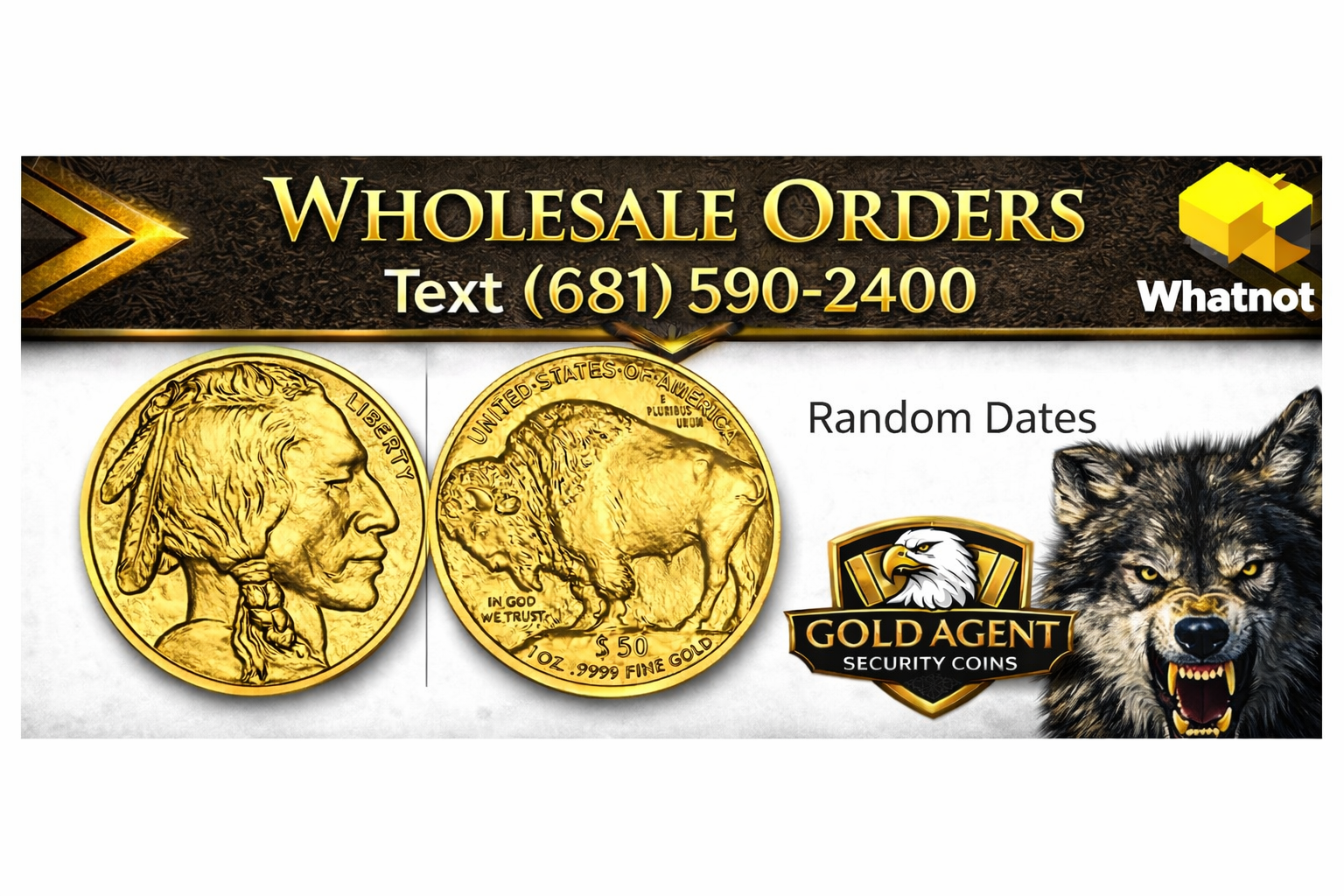 American Gold Buffalo $50 1 oz .9999 Fine Gold Coin – BU (Random Year)
