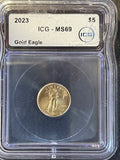2023 American Gold Eagle $5 – 1/10 oz Gold – ICG MS69