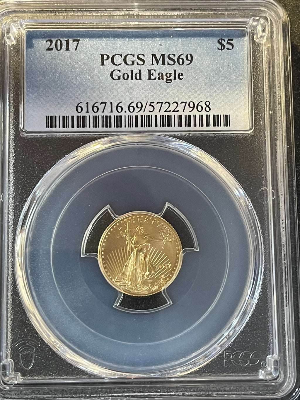 2017 $5 American Gold Eagle 1/10 oz – PCGS MS69 – Certified Gold Coin