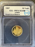 1997 China 10 Yuan Gold Coin – ICG PR70 DCAM – Auspicious Matters Proof