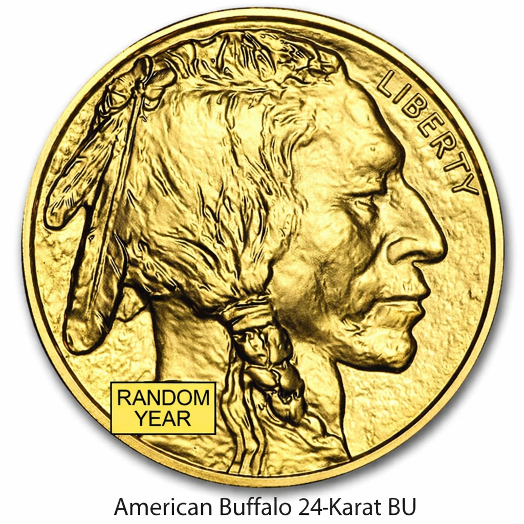 American Gold Buffalo $50 1 oz .9999 Fine Gold Coin – BU (Random Year)