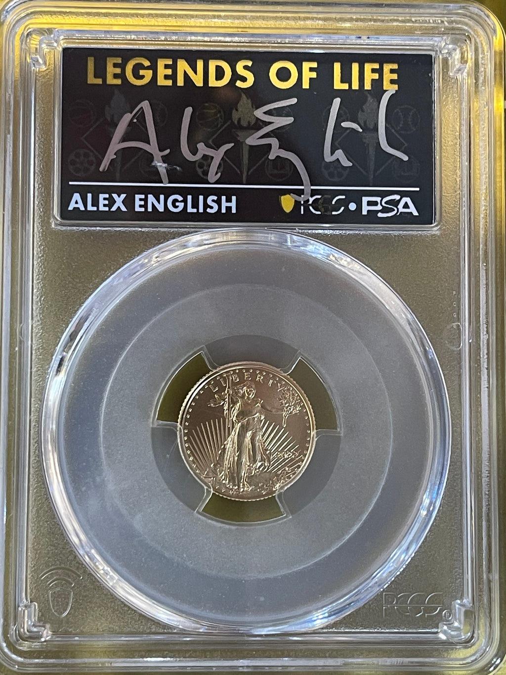 2022 American Gold Eagle $5 – 1/10 oz Gold – PCGS MS70 Legends of Life Label Alex English