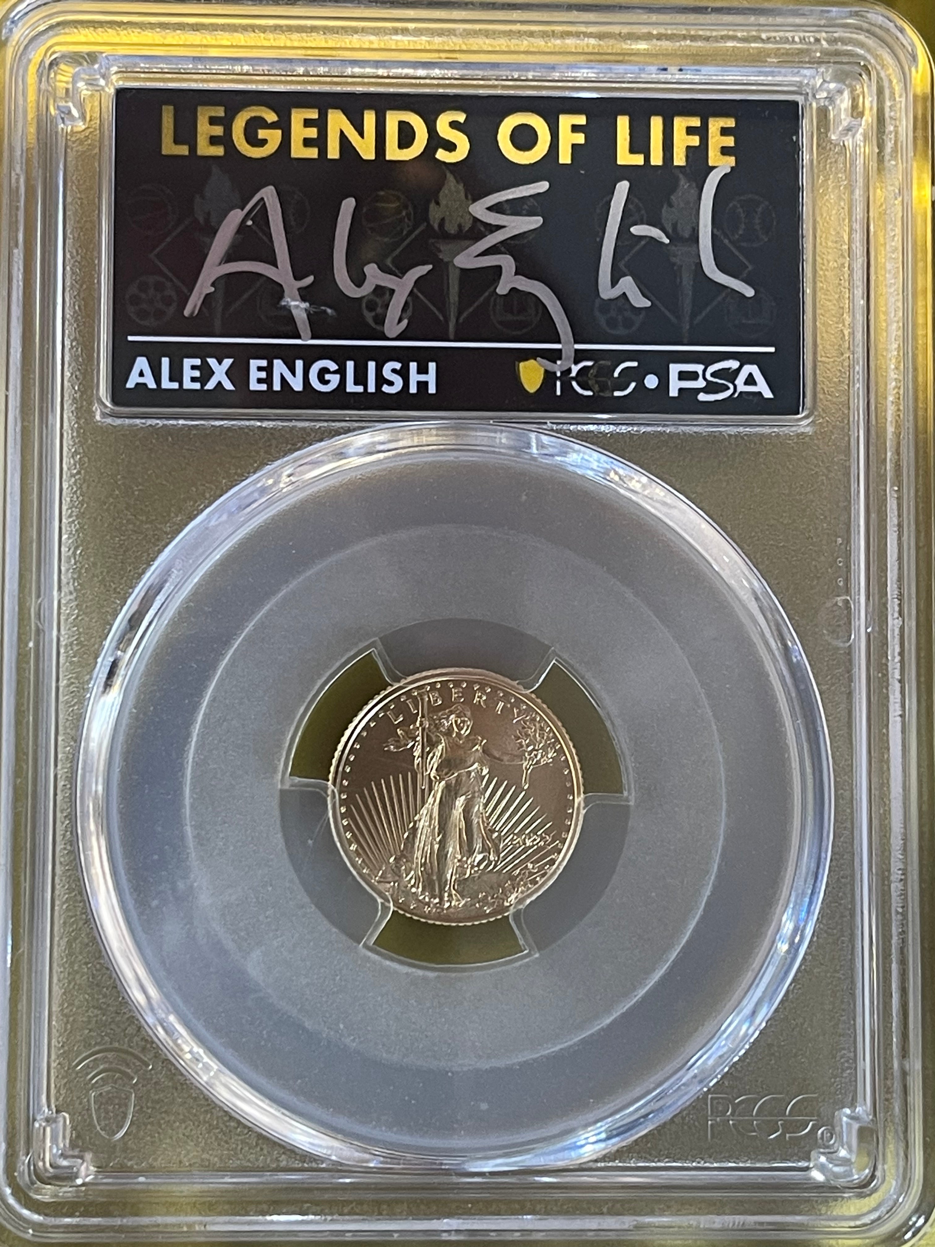 2022 American Gold Eagle $5 – 1/10 oz Gold – PCGS MS70 Legends of Life Label Alex English